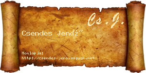 Csendes Jenő névjegykártya