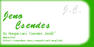 jeno csendes business card